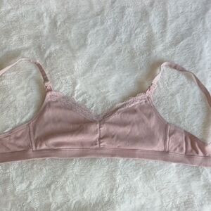 Pink Lace Trim Bralette